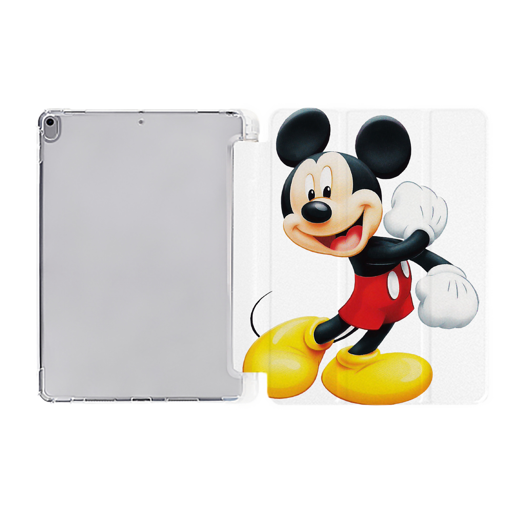 （画像用） ミッキーマウス Mickey Mouse IPad ケース ペン収納付き 三つ折りスタンド PUレザー×シリコン 対応機種9.5/10.5/10.9インチ